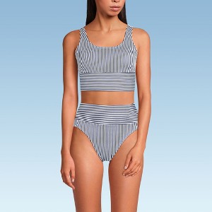 Lands' End Women's Tugless Tankini Top and High Waisted Bottom Swimsuit Set - 1 of 4