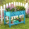 Tangkula HIPS Raised Garden Bed Poly Wood Elevated Planter Box w/ Legs & Storage Shelf - 2 of 4