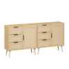 Homy Casa Modern Storage Cabinet with 3 Drawers and 1 Door for Living Room or Entryway, Natural Oak - 4 of 4