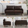Modern Sofa Leather Couch with Wooden Legs for Living Room Office - 4 of 4
