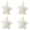 Northlight Faux Fur Star Plush Christmas Ornaments - 4.75" - Cream - Set of 4 - 3 of 4