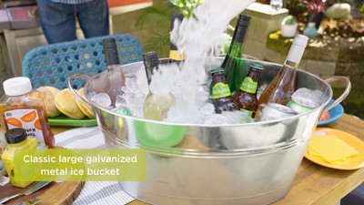 1.3L Stainless Steel Double-Walled Ice Bucket with Tongs