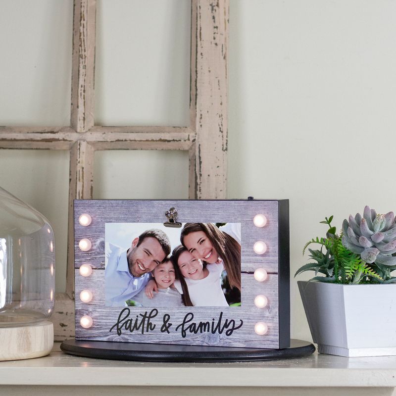 Northlight LED Lighted Faith & Family Picture Frame with Clip - 4" x 6", 2 of 5