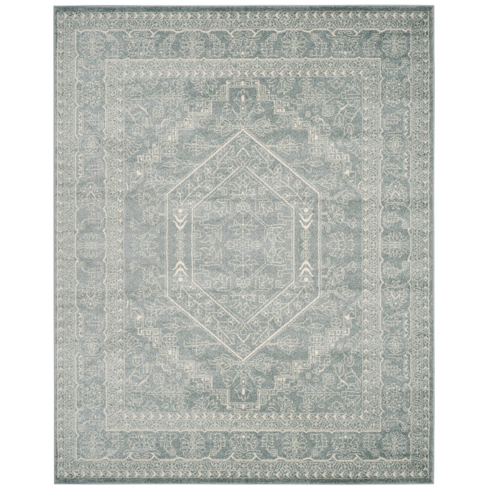 10'x14' Medallion Loomed Area Rug Slate/Ivory - Safavieh
