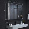 HBEZON Medicine Cabinet with Mirrors, Recess/Wall Mount Bathroom Cabinet, Adjustable Shelves, Soft-Close Hinge, Rectangular, Aluminum - 2 of 4