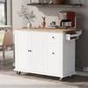 NicBex Mobile Kitchen Island Cart Kitchen Carts on Wheels with Storage on Wheel with Drawers, Cabinet and Spice Rack for Kitchen - 4 of 4