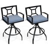 Crestlive Products Aluminum Outdoor Swivel Bar Stools with Sunbrella Cushion Patio Counter Height Barstools - 2 of 4