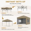 Canopy Tent 10x10 Easy Pop Up, Outdoor Shade Instant Canopy Tents, Comercial Instant Heavy DutyCanopy Pop Up Tent with 3 Sidewalls - 2 of 4