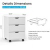 PexFix 3 Drawer Vertical File Cabinet Rolling Wooden Mobile Under Desk with Casters for Home Office - 2 of 4