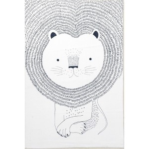 Nuloom Kinslee Modern Lion Pet Friendly Machine Washable Kids Area Rug, 3' x 5', Light Grey - 1 of 4
