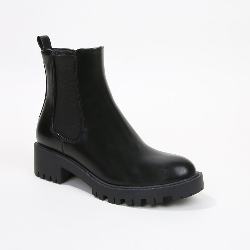 Berness Women's Kaya Faux Leather Chelsea Ankle Boots Black 10