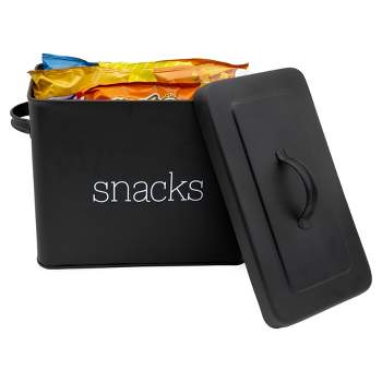 AuldHome Design Enamel Snack Bin; Modern Farmhouse Style Snack Container for Single Serving Packs