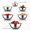 NutriChef 6-Piece Stainless Steel Mixing Bowl Set - 3/4, 2, 3, 4, 5, 8 Quart - Stackable, Dishwasher Safe, Commercial Grade - 2 of 4