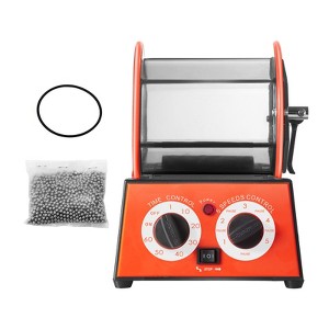 VEVOR Jewelry Polisher Tumbler, 11lbs/5kg Capacity Mini Rotary Tumbler Machine with 0-60 Minutes Timer, 5 Speeds Jewelry Rotary Finisher ,Black&Orange - 1 of 4