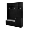 Vynxaria Elegant Hall Tree with Cushion Bench, Storage Cabinets, and Hooks - 2 of 4