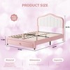 Twin XL/Full Upholstered Bed Frame with Led Lights and Storage Drawer, Velvet Led Bed Frame with Headboard for Kids, Girls, Boys - 2 of 4