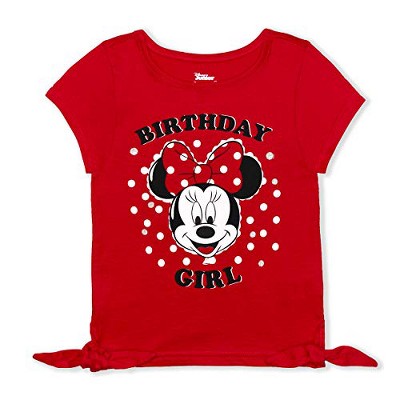 Disney Girl's Minnie Mouse Sparkly Birthday Shirt For Kids
