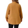 Women's Plus Size Long Sleeve Pockets Casual Corduroy Button Down Shirts with Pockets  - Agnes Orinda - 4 of 4