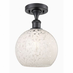 White Mouchette - 1 Light Semi-Flush Mount In Modern Style-11.25 Inches Tall and 8 Inches Wide - 1 of 1