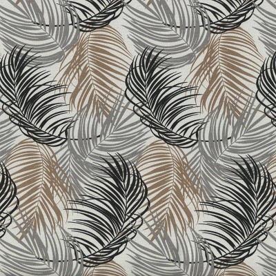 Setra Stone 16.5" Black and Neutral Palm Frond Throw Pillows, Set of 2