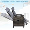 Patio Recliner Loveseat Chair, Adjustable Backrest Wicker Outdoor Lounge Chair, Outdoor 2-Seater Sofa with Storage Table, Brown/Gray-ModernLuxe - 4 of 4