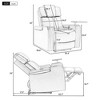 Power Recliner Chair with Cup Holder, Bluetooth Speaker, LED Lights & Tray Table, PU Leather Home Theater Seat with USB Ports - ModernLuxe - 2 of 4