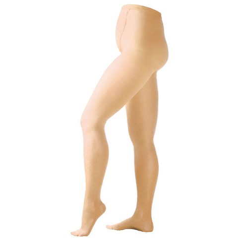Made in USA - Toeless Compression Tights for Women 30-40 mmHg - Beige,  Large 