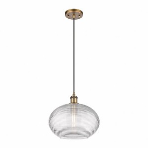 Ithaca - 1 Light Cord Hung Mini Pendant In Industrial Style-10.75 Inches Tall and 12 Inches Wide - 1 of 1