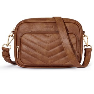 Quilted Crossbody Bags for Women RFID Vegan Leather Travel Purse Small Shoulder Handbags with Built in Wallet - 1 of 4