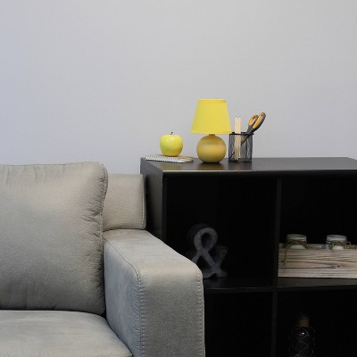 Simple Designs 8.66" Compact Ceramic Globe Table Lamp with Stylish Shade (Includes LED Light Bulb)