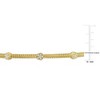 EVERLY JEWELRY | Yellow Plated Sterling Silver 1/2 CT TGW Cubic Zirconia Twist Design 3 flower stations Bangle, 7.5 inch - 2 of 4