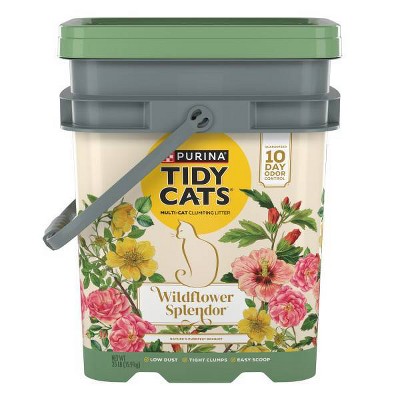 Tidy Cats Wildflower Splendor Clumping and Scented Pail Cat Litter - 35lbs