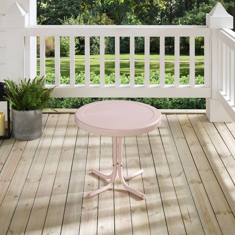 Crosley Griffith Outdoor Side Table Pastel Pink Gloss, 5 of 9