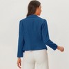 INSPIRE CHIC Women's Open Front Office Long Sleeve Lightweight Printed Floral Crop Suit Blazer - 4 of 4