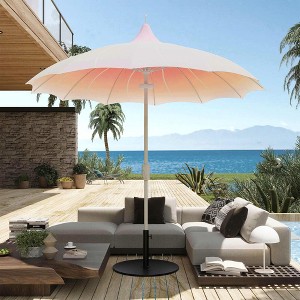 Yardgrace 9ft Outdoor Pagoda Patio Umbrella with Lights, 360° Rotation, Push-Button - 1 of 4