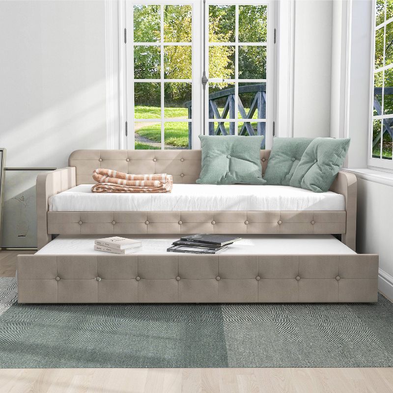 Twin Elyria Modern Upholstered Tufted Kids' Daybed - miBasics, 4 of 9