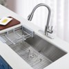 WOWOW 30 in. Drop In/Undermount Single Bowl 16-Gauge Stainless Steel Kitchen Sink in Brushed Nickel - 2 of 4