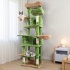 TopComfy Pet Tower Multi Level Green Cat Tree Soft Hammocks Hanging Basket Cozy Cave Removable Washable Cushion for Cats, Green, 20"*17.8"*68" - 2 of 4
