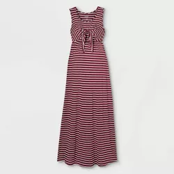 Sleeveless Tie-Front Nursing Maternity Dress - Isabel Maternity by Ingrid & Isabel™ Berry Striped XS