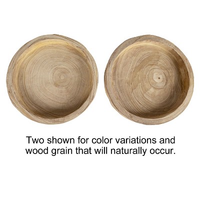 Elegant Hand-Carved Paulownia Wood Decorative Tray