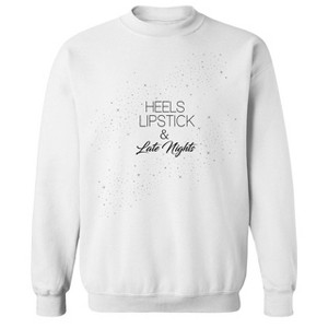 Rerun Island Men's Heels, Lipstick & Late Nights Long Sleeve Graphic Cotton Sweatshirt - 1 of 1