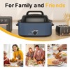 Heynemo Electric Turkey Roaster Oven with Visible Glass Lid, with Removable Pan & Rack, Stainless Steel - 3 of 4