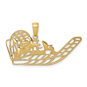 Black Bow Jewelry 14k Yellow Gold Open Airboat Pendant - 1 of 4