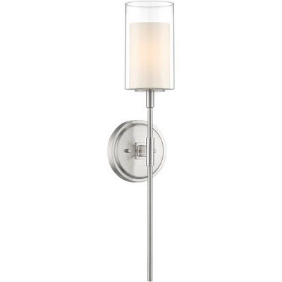 Possini Euro Design Possini Euro Erik 26 1/4" High Brushed Nickel Glass Shade Wall Sconce