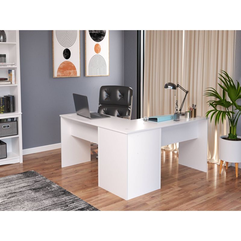 L Shaped Desk White - Prepac, 3 of 8