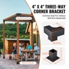 VEVOR Pergola Bracket Kit 4''x4''(Inner Size 3.6x3.6), 8pcs 3-Way Heavy Duty Corner Bracket Woodworks DIY Post Base Kit - 3 of 4