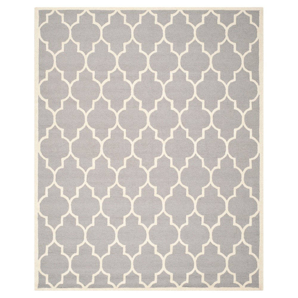 Alexander Wool Textured Rugs - Silver Ivory - (8'X10') - Safavieh