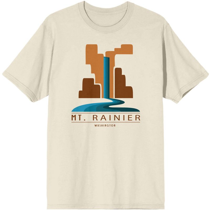 Adventure Society Mt. Rainier Men's Natural T-Shirt, 1 of 4