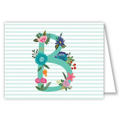 10ct Folded Notes Vintage Floral Monogram - B