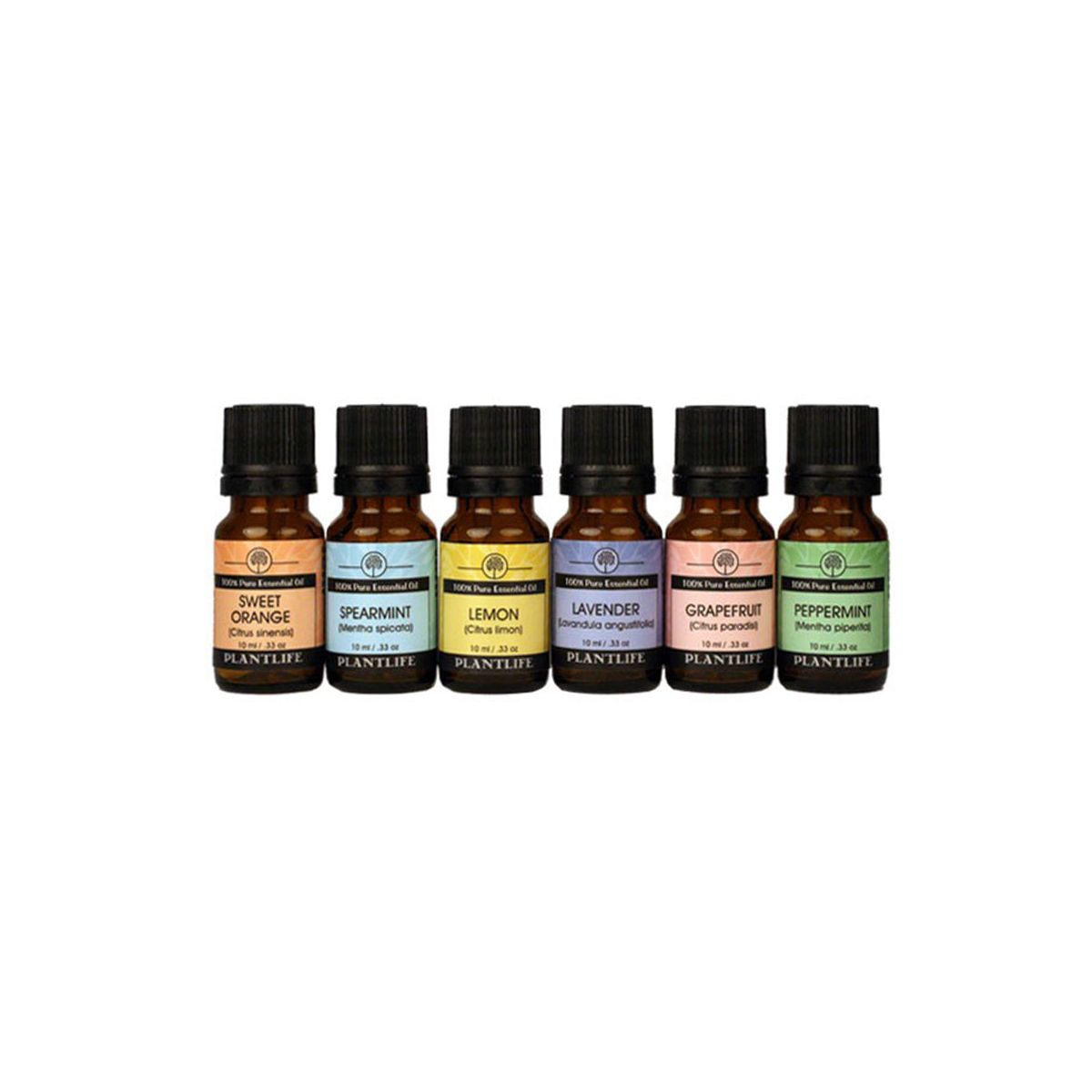 Plantlife for The Home Set 6-pack (Sweet Orange, Spearmint, Lemon, Lavender, Grapefruit, Peppermint) Aromatherapy Oil Set - No Additives - 10 ml - thumbnail 2